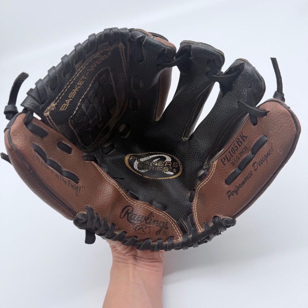 Rawlings Players Series PL105BK 10.5 Inch Youth Baseball Glove‎ Black Brown